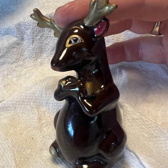 Vintage Kimple Ceramic Painted Reindeer Made in Japan Christmas Holiday 1950s - Picture 2 of 9